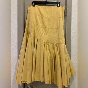 Lined asymmetrical linen skirt
